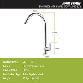 Virgo Swan Neck with Large (20 Inches) Round Swivel Spout Faucet - LIPKA - Lipka Home