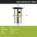 Half Thread Waste Coupling 3” (304-Grade SS) - LIPKA - Lipka Home