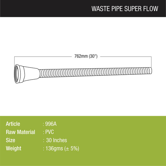Super Flow Waste Pipe (30 Inches) - LIPKA - Lipka Home