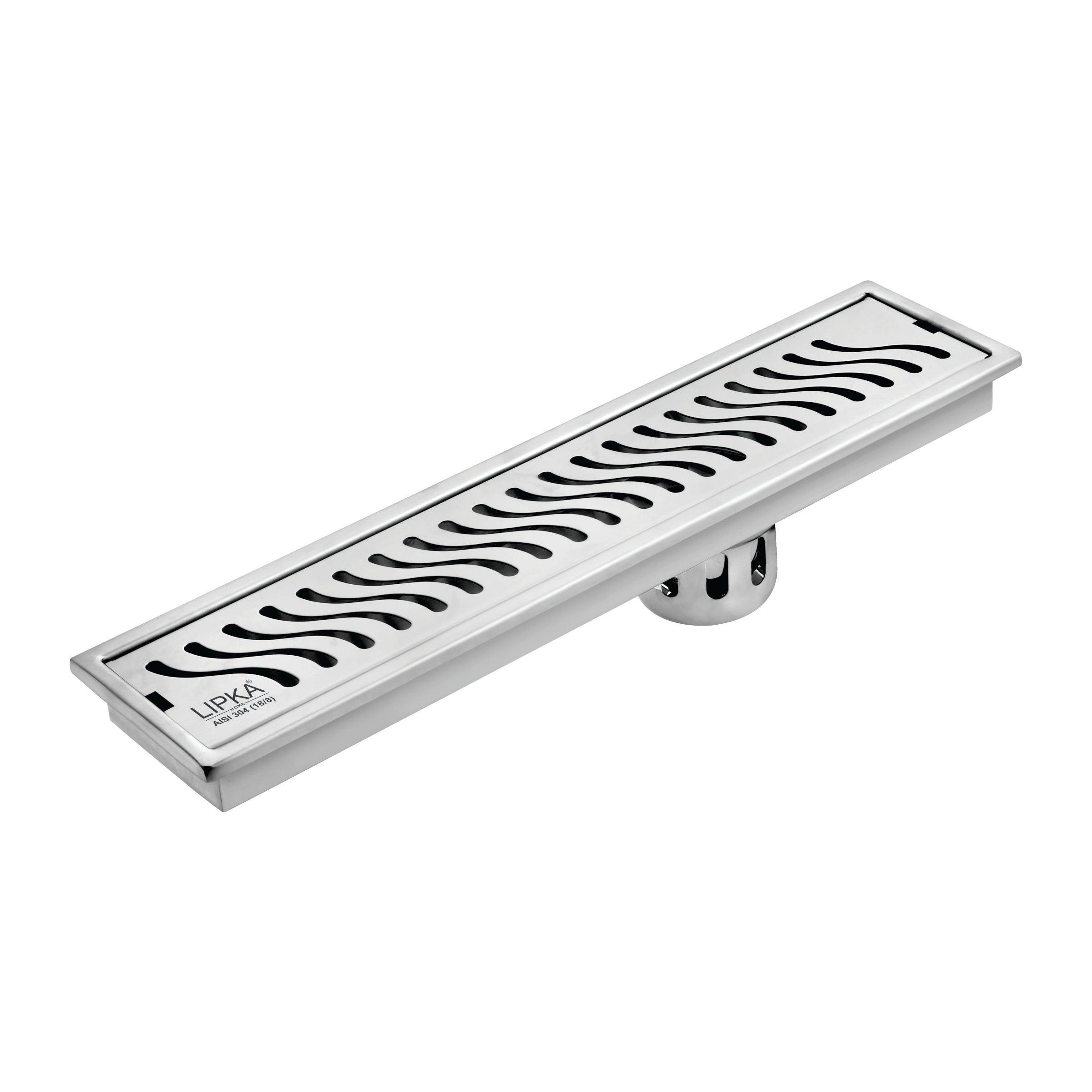 Wave Shower Drain Channel (12 x 4 Inches) - LIPKA - Lipka Home