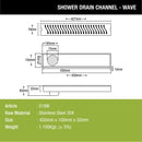 Wave Shower Drain Channel (18 x 4 Inches) - LIPKA - Lipka Home