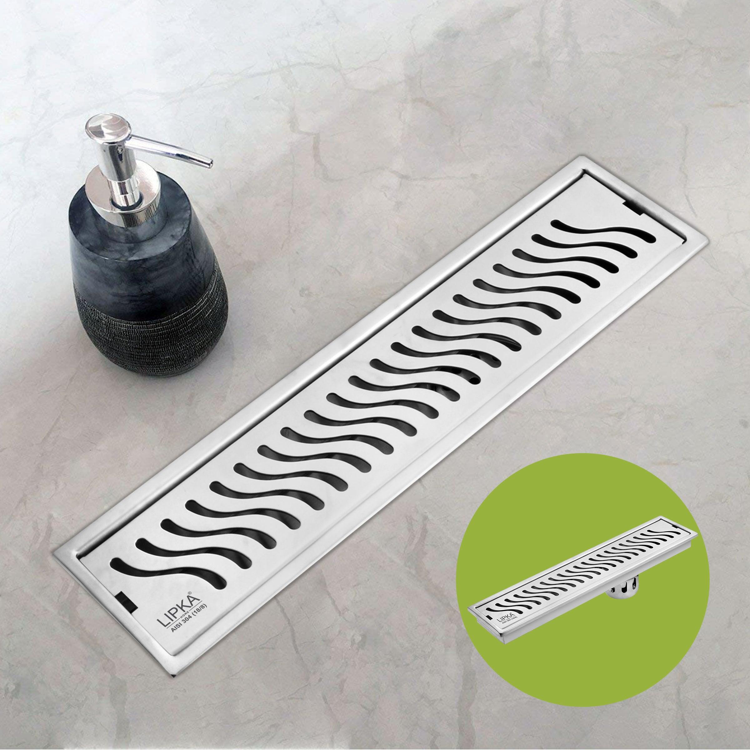 Wave Shower Drain Channel (18 x 4 Inches) - LIPKA - Lipka Home