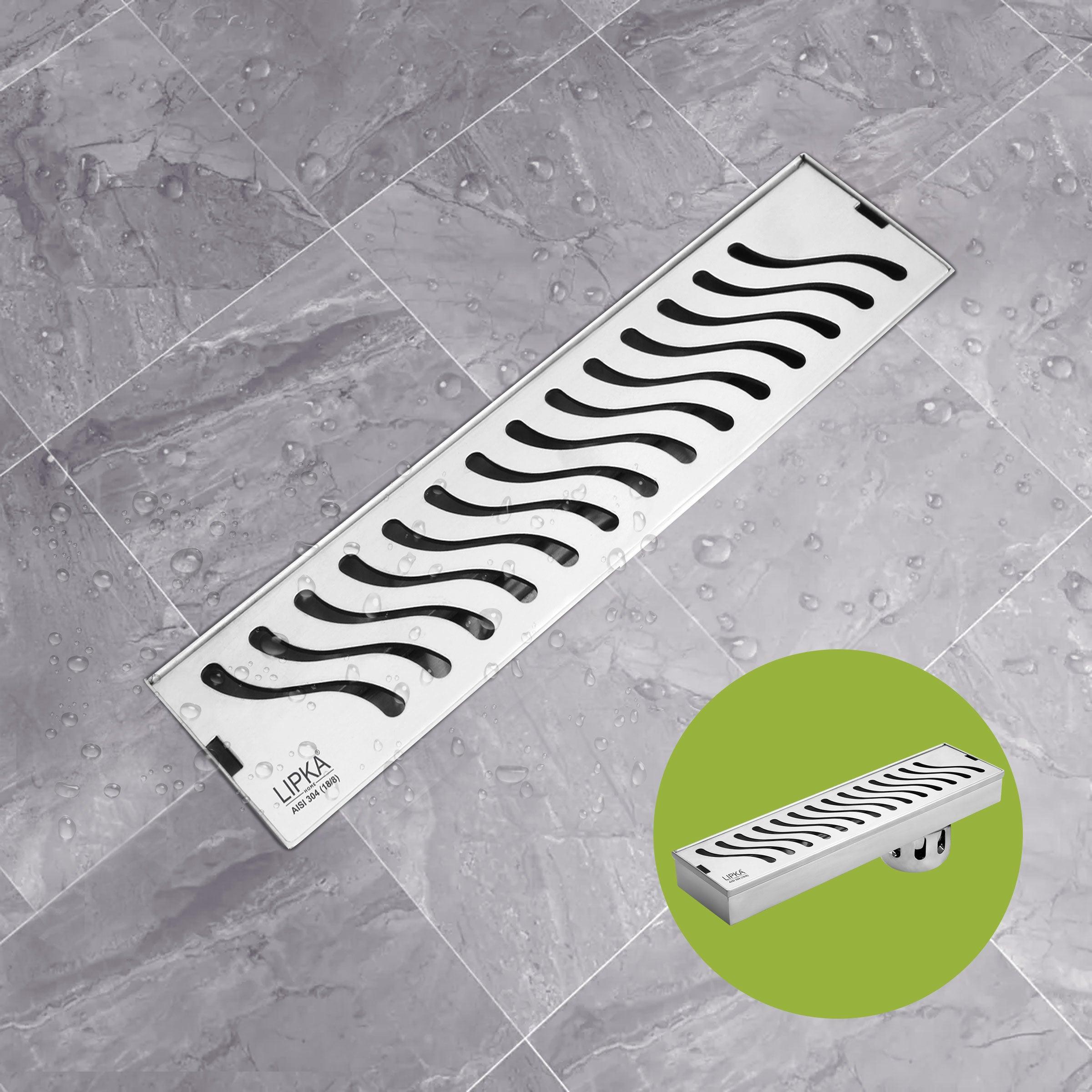 Wave Shower Drain Channel (36 x 3 Inches) - LIPKA - Lipka Home