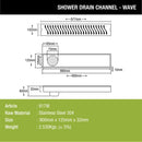 Wave Shower Drain Channel (36 x 5 Inches) - LIPKA - Lipka Home