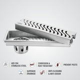 Wave Shower Drain Channel (36 x 5 Inches) - LIPKA