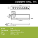 Wave Shower Drain Channel (40 x 4 Inches) - LIPKA - Lipka Home