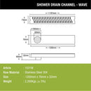 Wave Shower Drain Channel (48 x 3 Inches) - LIPKA - Lipka Home