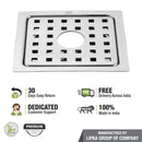 YU Square Floor Drain (5 x 5 Inches) with Hole - LIPKA - Lipka Home