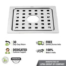 YU Square Floor Drain (6 x 6 Inches) with Hole - LIPKA - Lipka Home