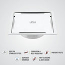 Yellow Exclusive Square Flat Cut Floor Drain (5 x 5 Inches) with Cockroach Trap - LIPKA - Lipka Home
