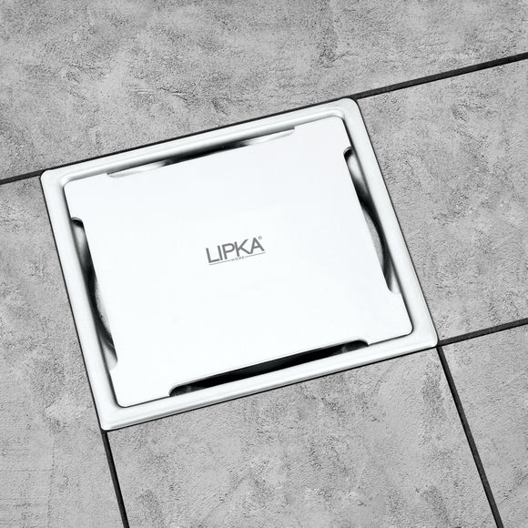 Yellow Exclusive Square Flat Cut Floor Drain (5 x 5 Inches) with Cockroach Trap - LIPKA - Lipka Home