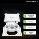 Yellow Exclusive Square Flat Cut Floor Drain (6 x 6 Inches) with Cockroach Trap - LIPKA - Lipka Home