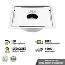 Yellow Exclusive Square Flat Cut Floor Drain (6 x 6 Inches) with Hole and Cockroach Trap - LIPKA - Lipka Home